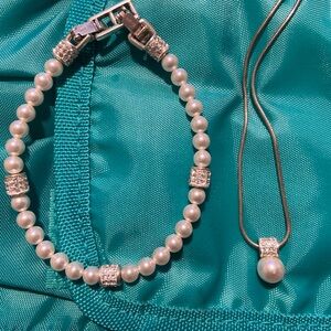 Brighton pearl necklace and bracelet set